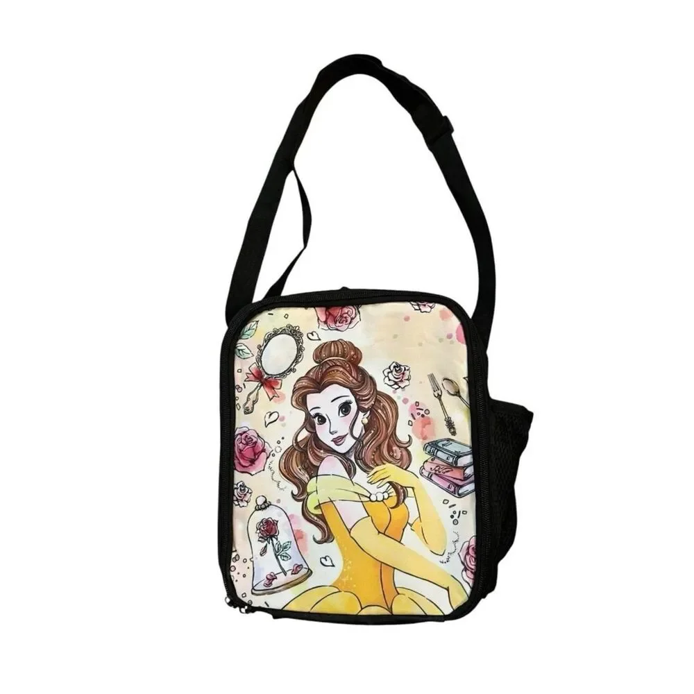 Disney Princess Sketch Belle Lunch Bag Insulated Lunchbox Adj Shoulder Straps